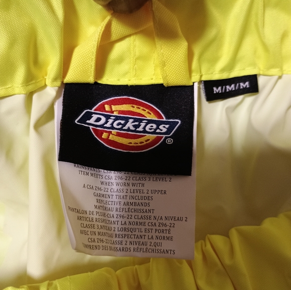 Dickies Hi Vis 2-Piece Safety Rain Suit yellow black orange 3M men size MEDIUM - Picture 8 of 13